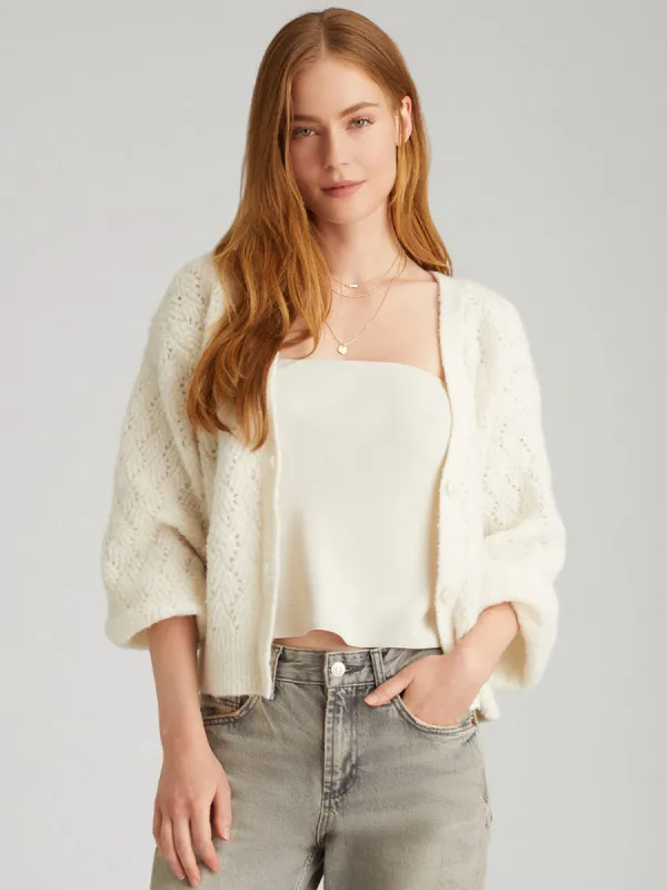 Celeste: Boucle Cable Cardigan sold by 525 America
