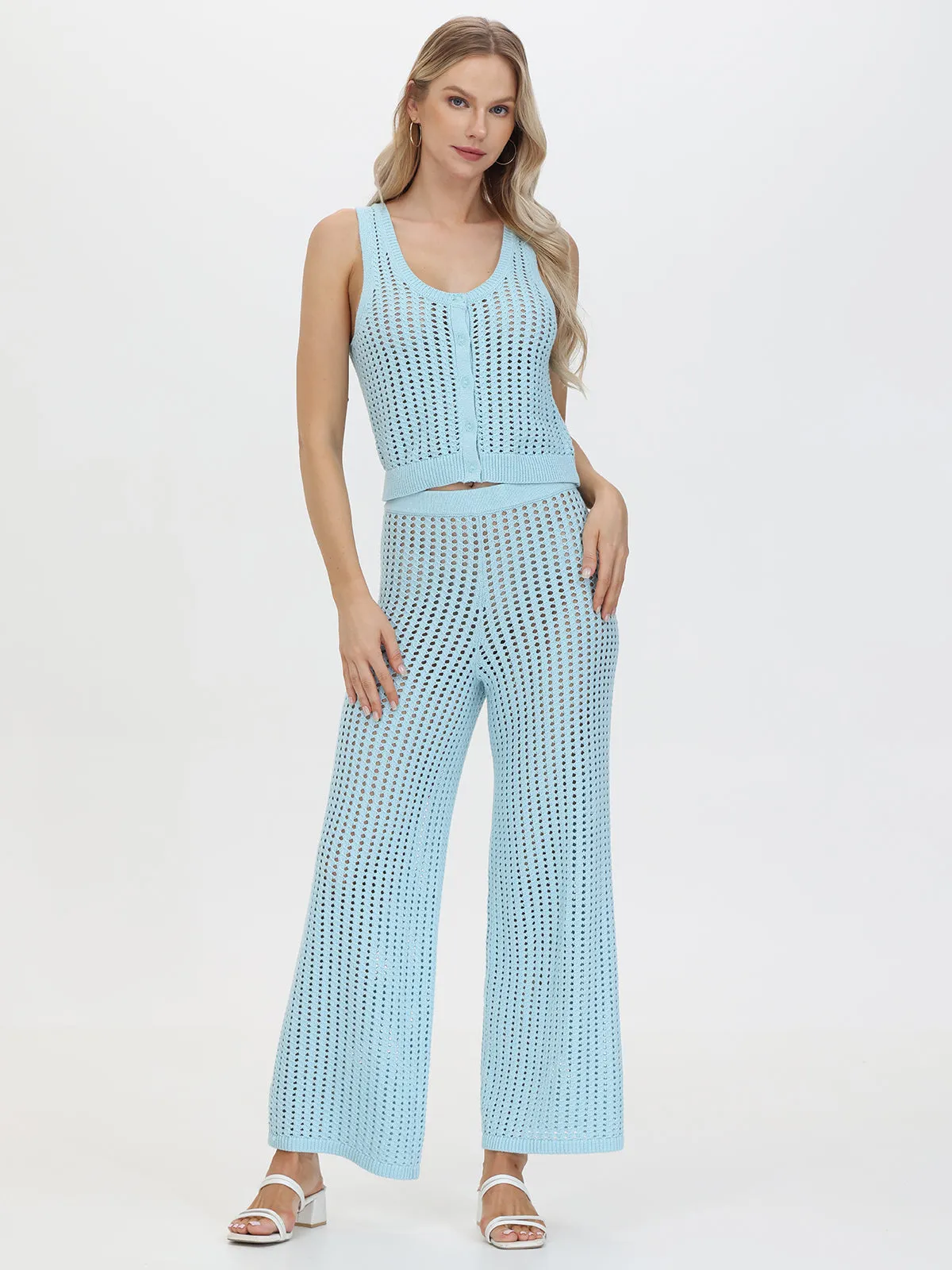 Lisa: Pointelle Button Front Tank sold by 525 America product image thumbnail 5