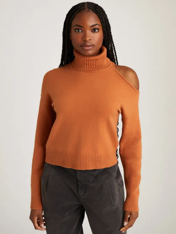 Veronica: Cutout Turtleneck Sweater made by 525 America