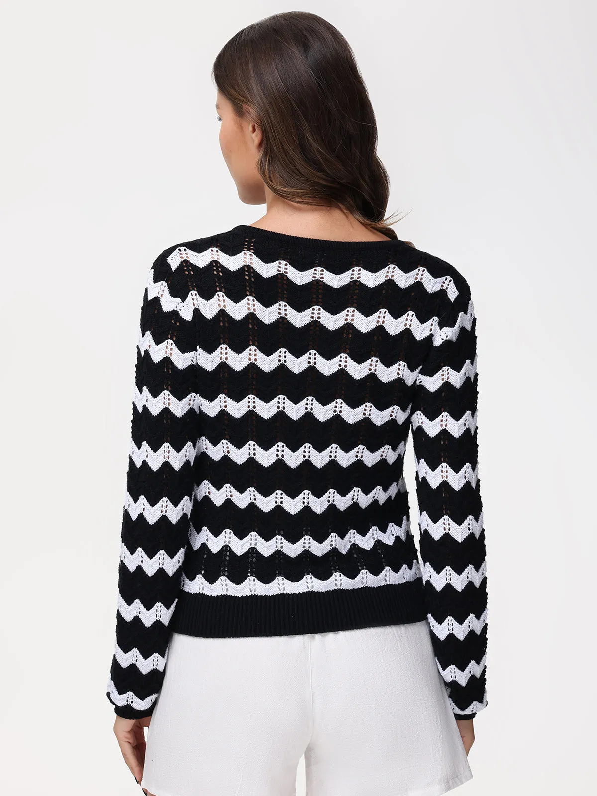 Ashley: Chevron Button Down Cardigan sold by 525 America product image thumbnail 3