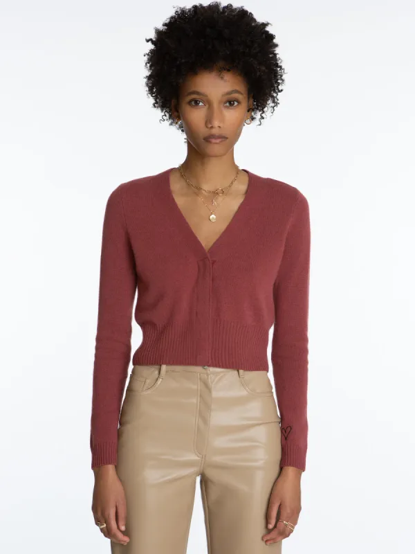 Cashmere Cropped Snap Cardigan sold by 525 America