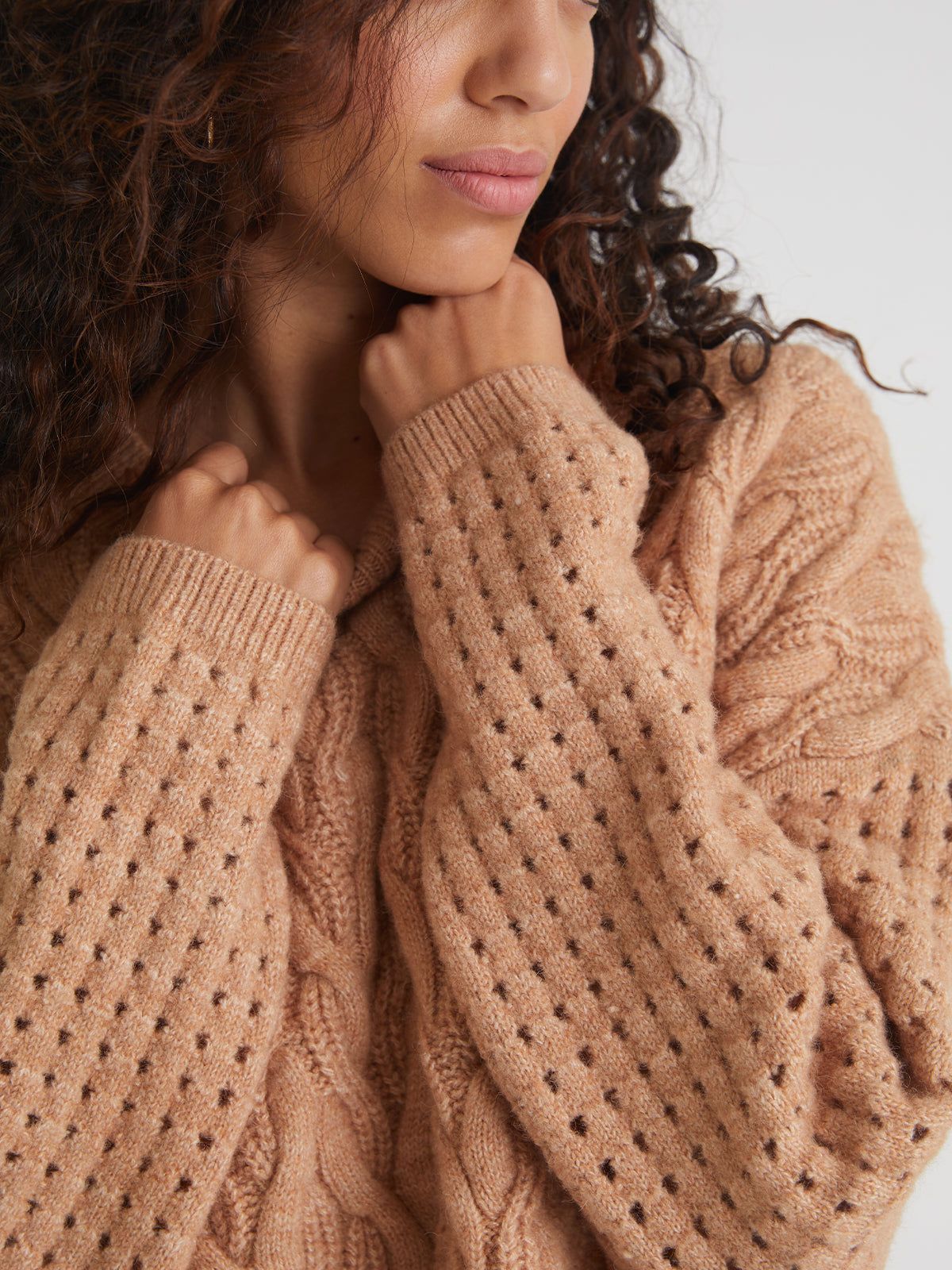 Allie: Cable Crewneck Sweater sold by 525 America product image thumbnail 4