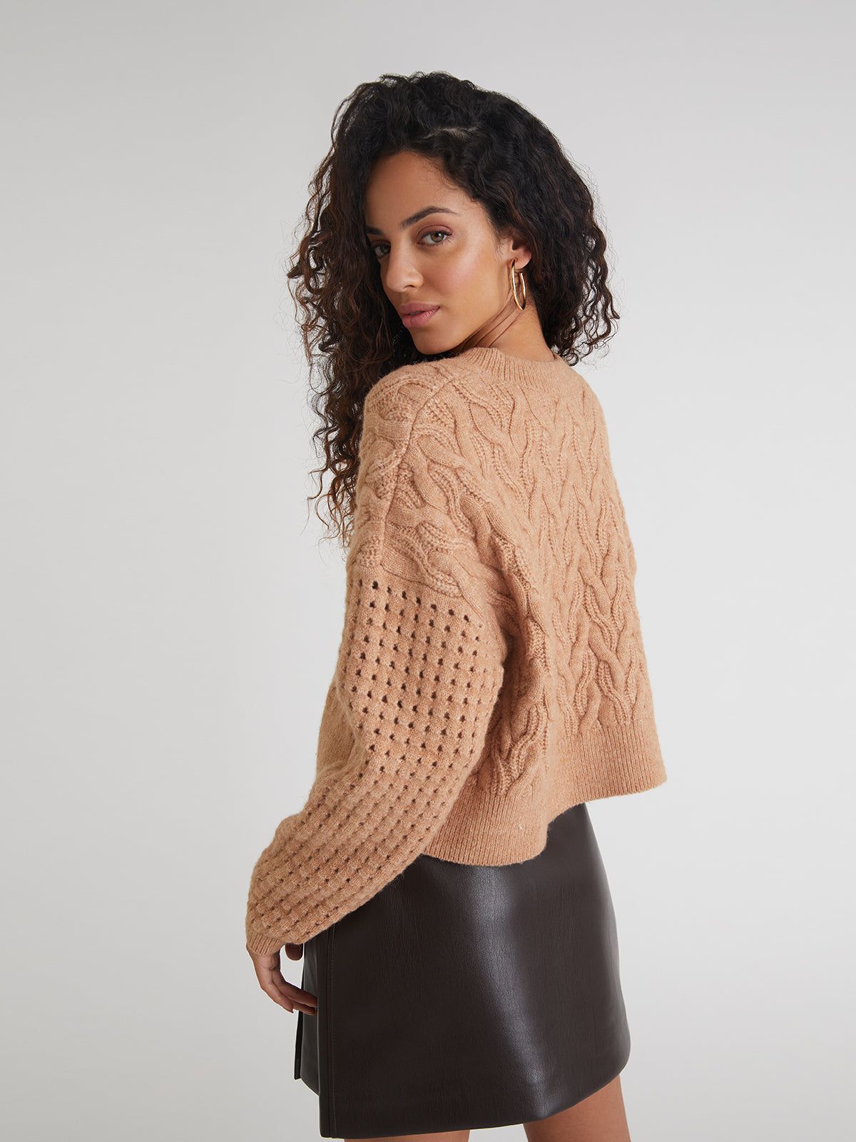 Allie: Cable Crewneck Sweater sold by 525 America product image thumbnail 2