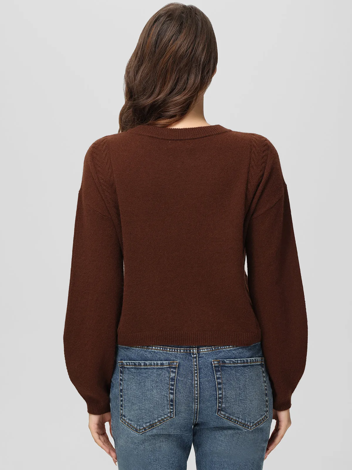 Cashmere Cable Crewneck Pullover sold by 525 America product image thumbnail 4