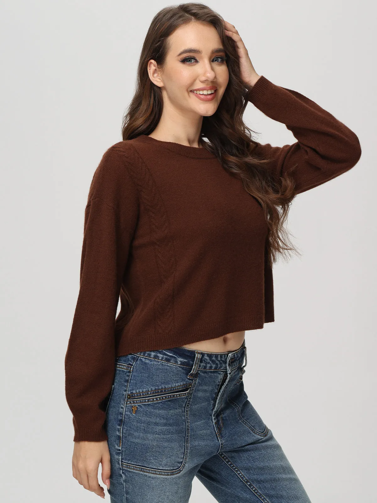 Cashmere Cable Crewneck Pullover sold by 525 America product image thumbnail 2