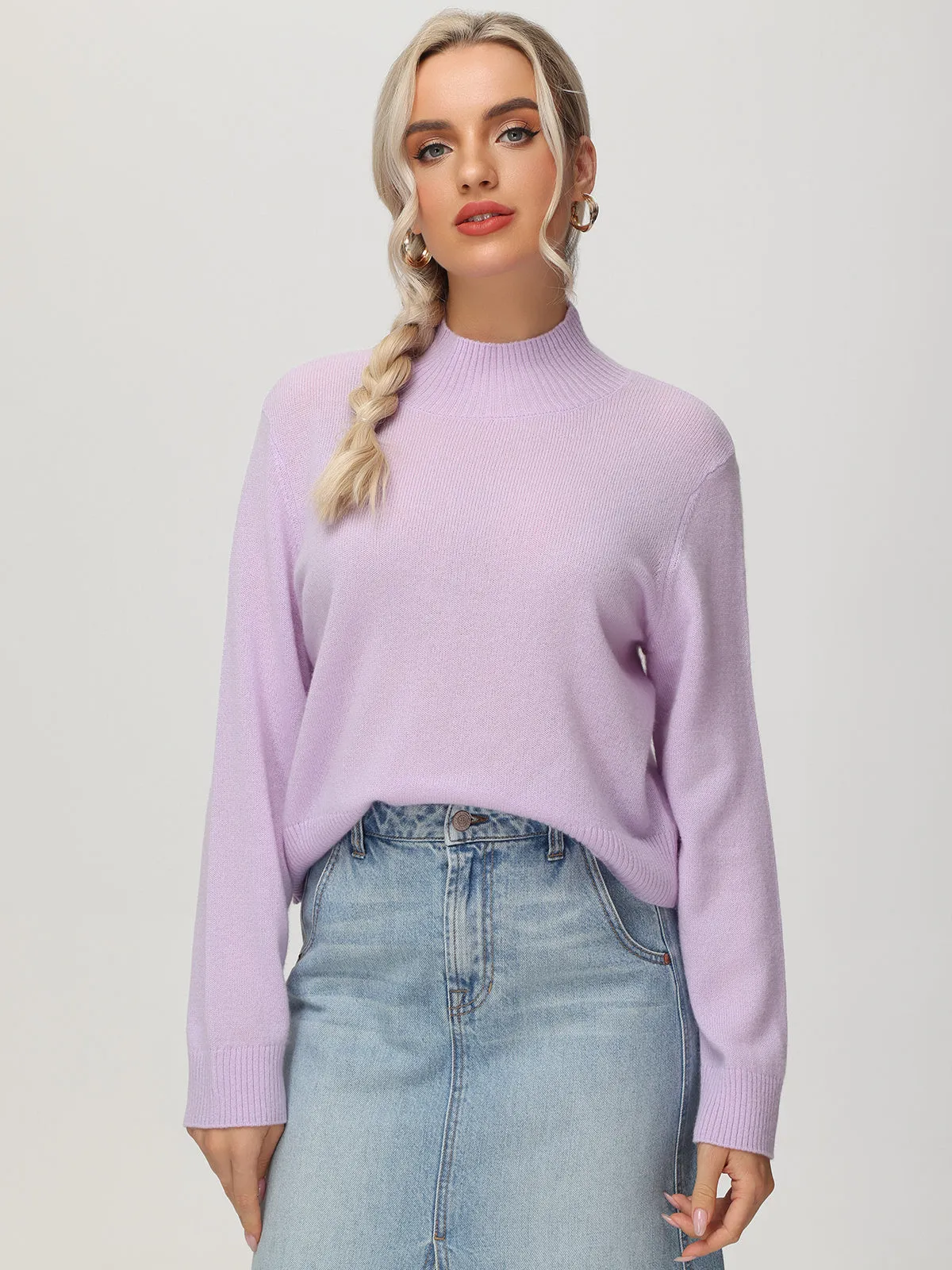 Cashmere Mockneck Pullover sold by 525 America product image thumbnail 3