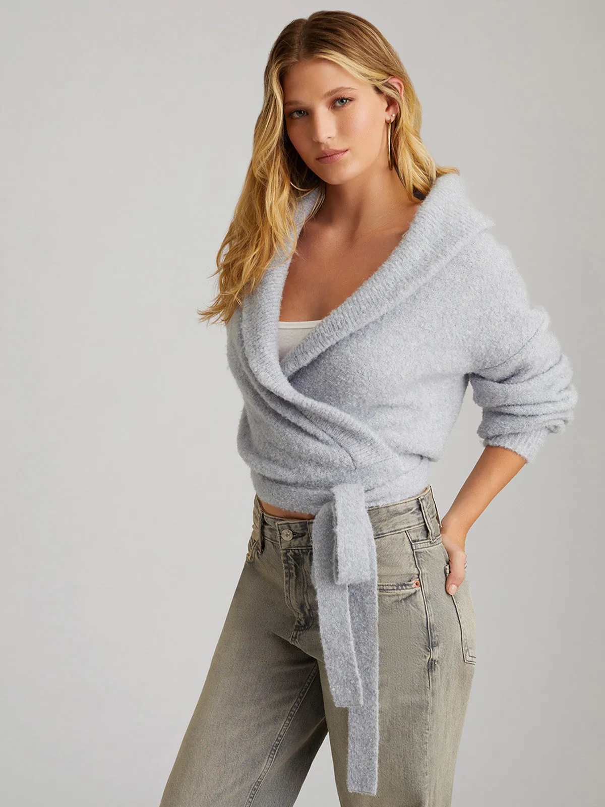 Tammy: Boucle Ballerina Wrap Top sold by 525 America product image thumbnail 4