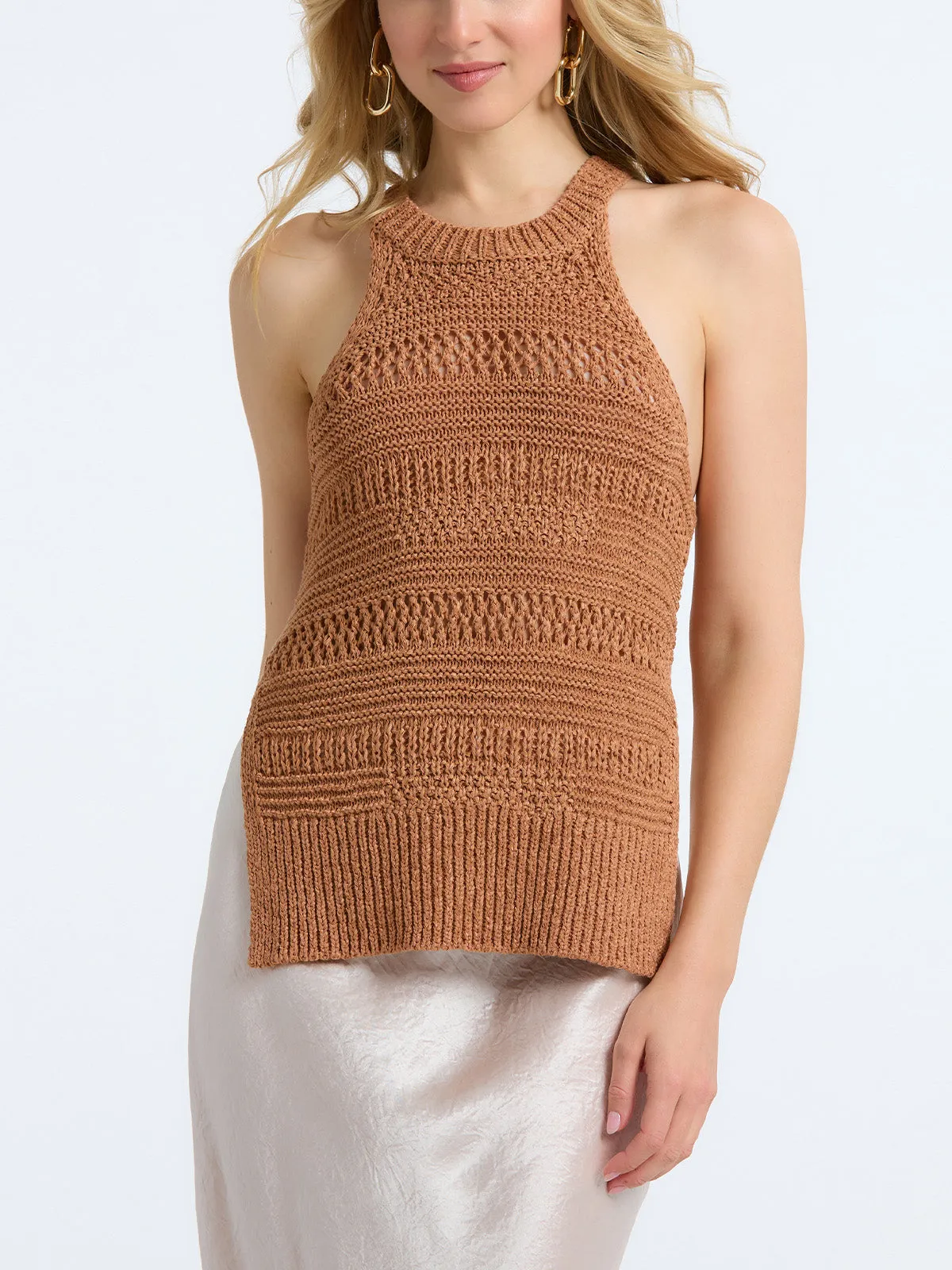 Olivia: Crochet Halter Tank sold by 525 America product image thumbnail 3