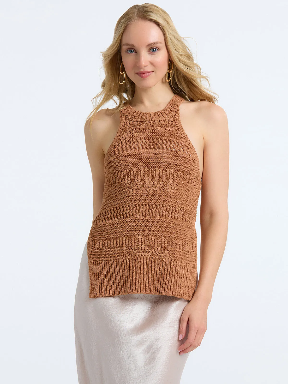 Olivia: Crochet Halter Tank sold by 525 America product image thumbnail 4