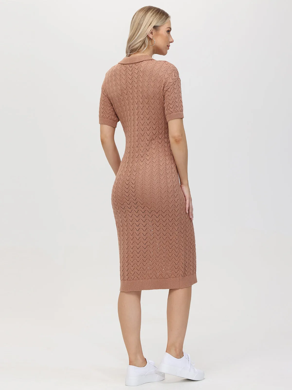 Iris: Pointelle Polo Midi Dress sold by 525 America product image thumbnail 2