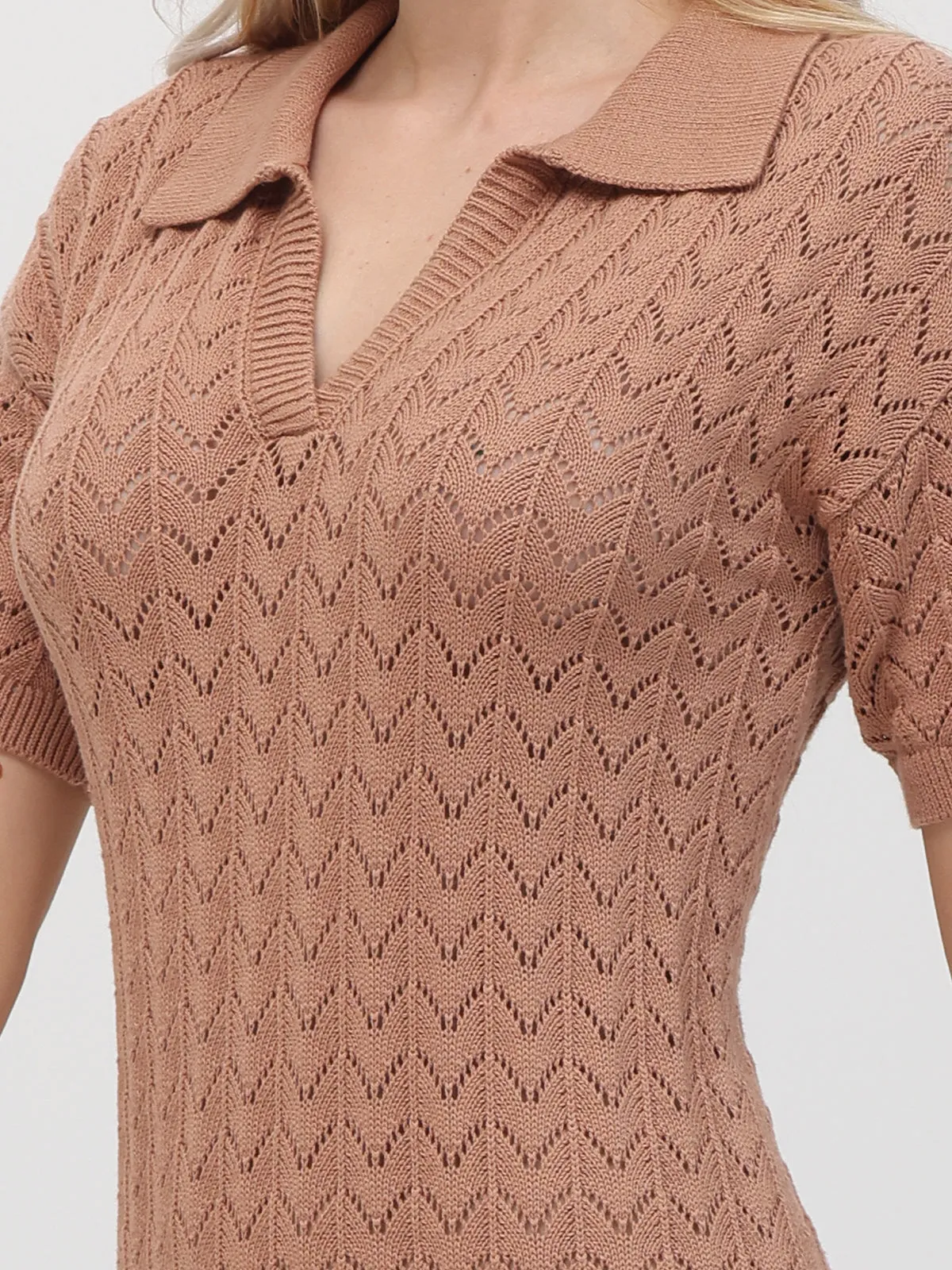 Iris: Pointelle Polo Midi Dress sold by 525 America product image thumbnail 5