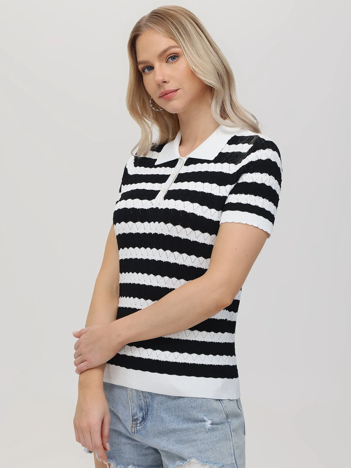 Lucille: Stripe Polo Sweater sold by 525 America product image thumbnail 3