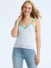 Samantha: 100% Cotton Crochet Tank sold by 525 America