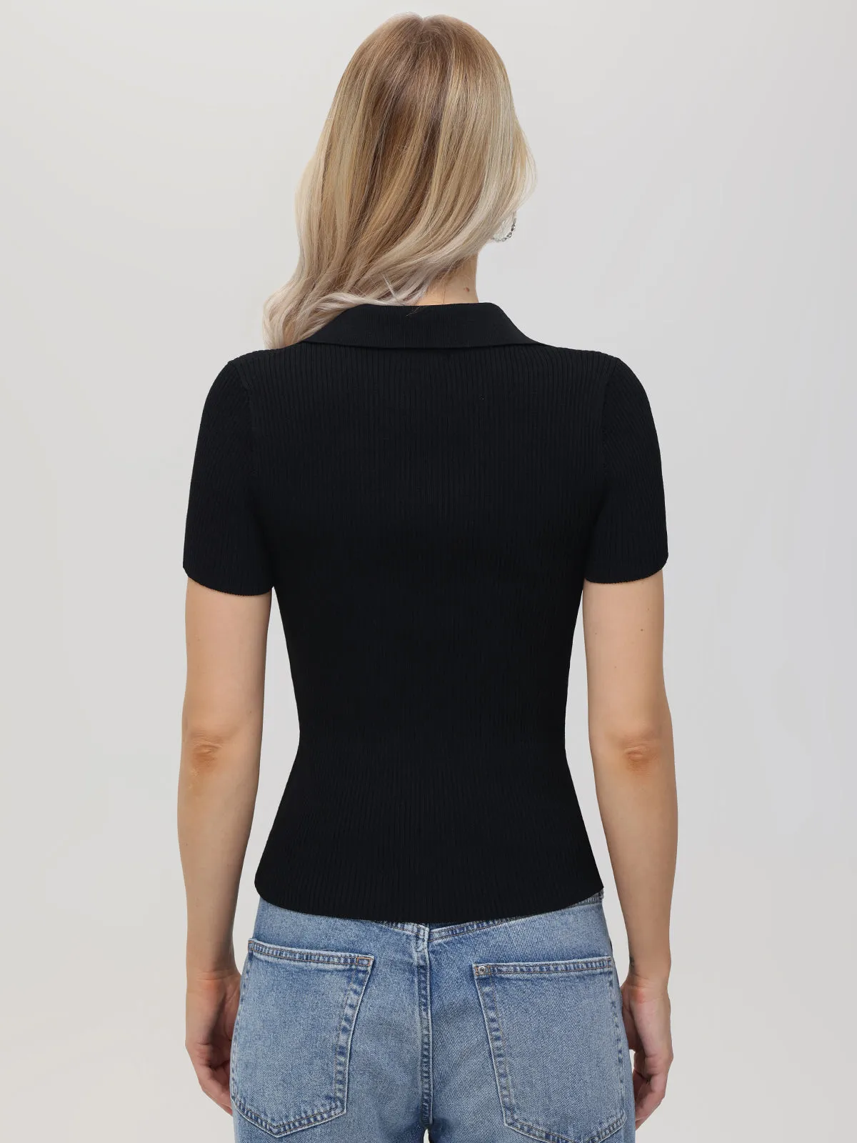 Penelope: V-Neck Polo Pullover sold by 525 America product image thumbnail 2