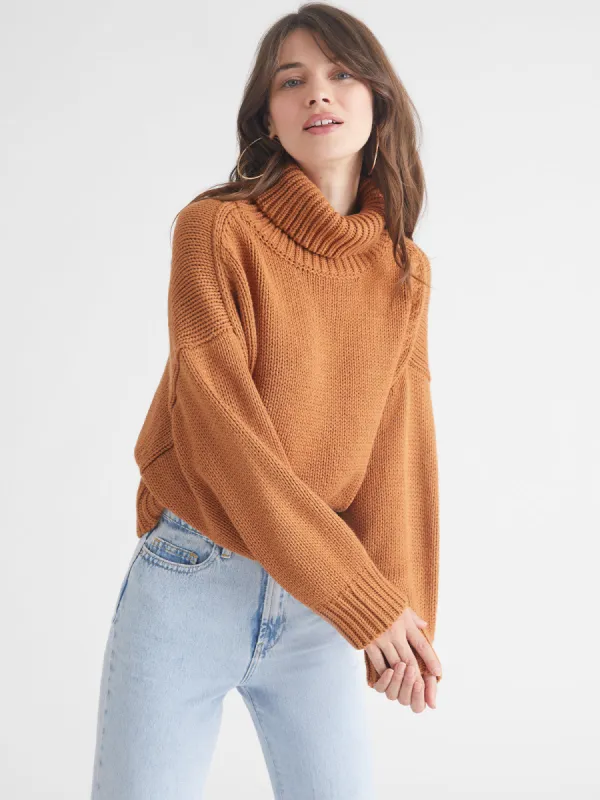 Edie: Chunky Turtleneck Pullover made by 525 America