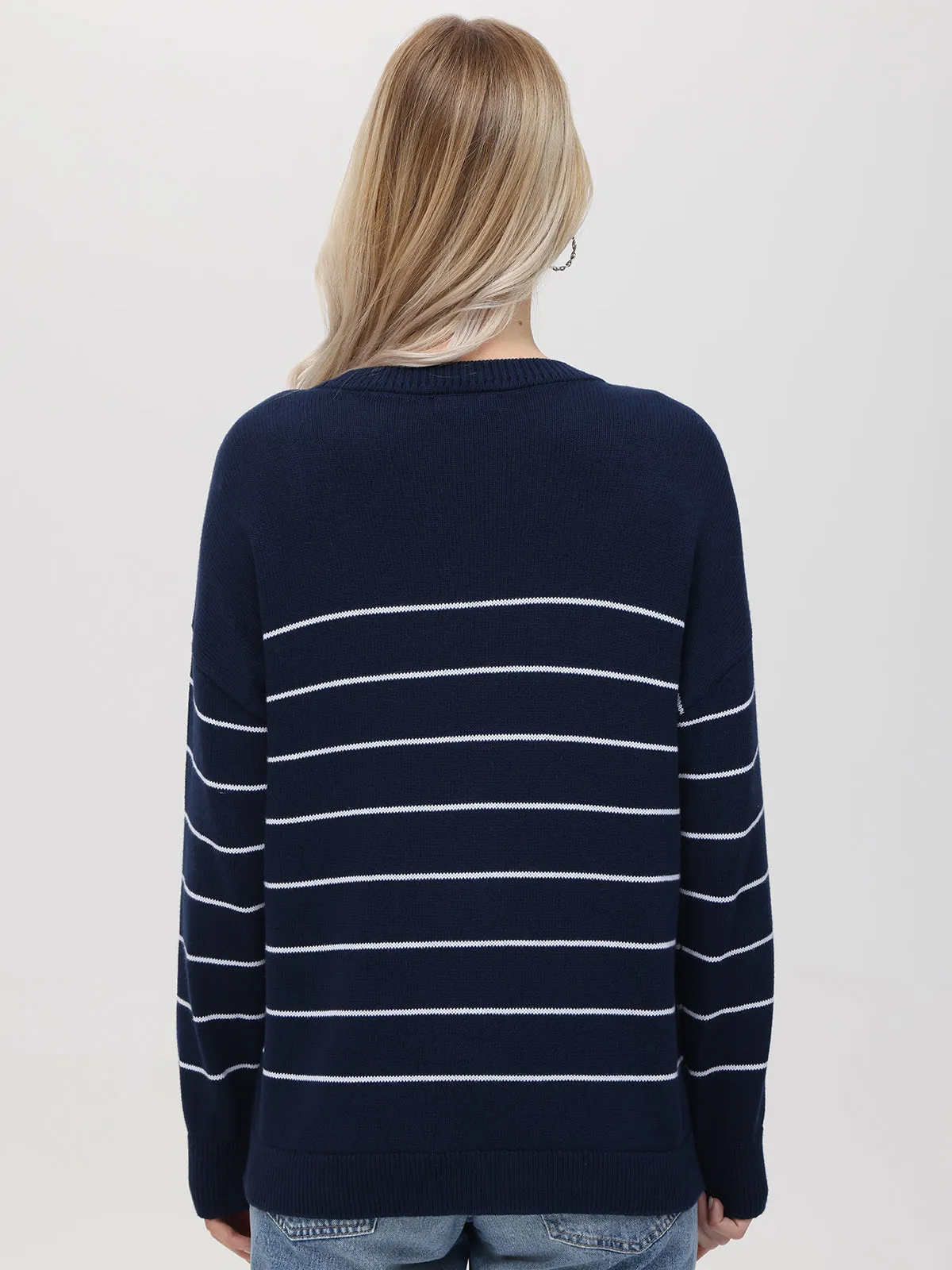 Sarah: Relaxed Stripe Cardigan sold by 525 America product image thumbnail 3
