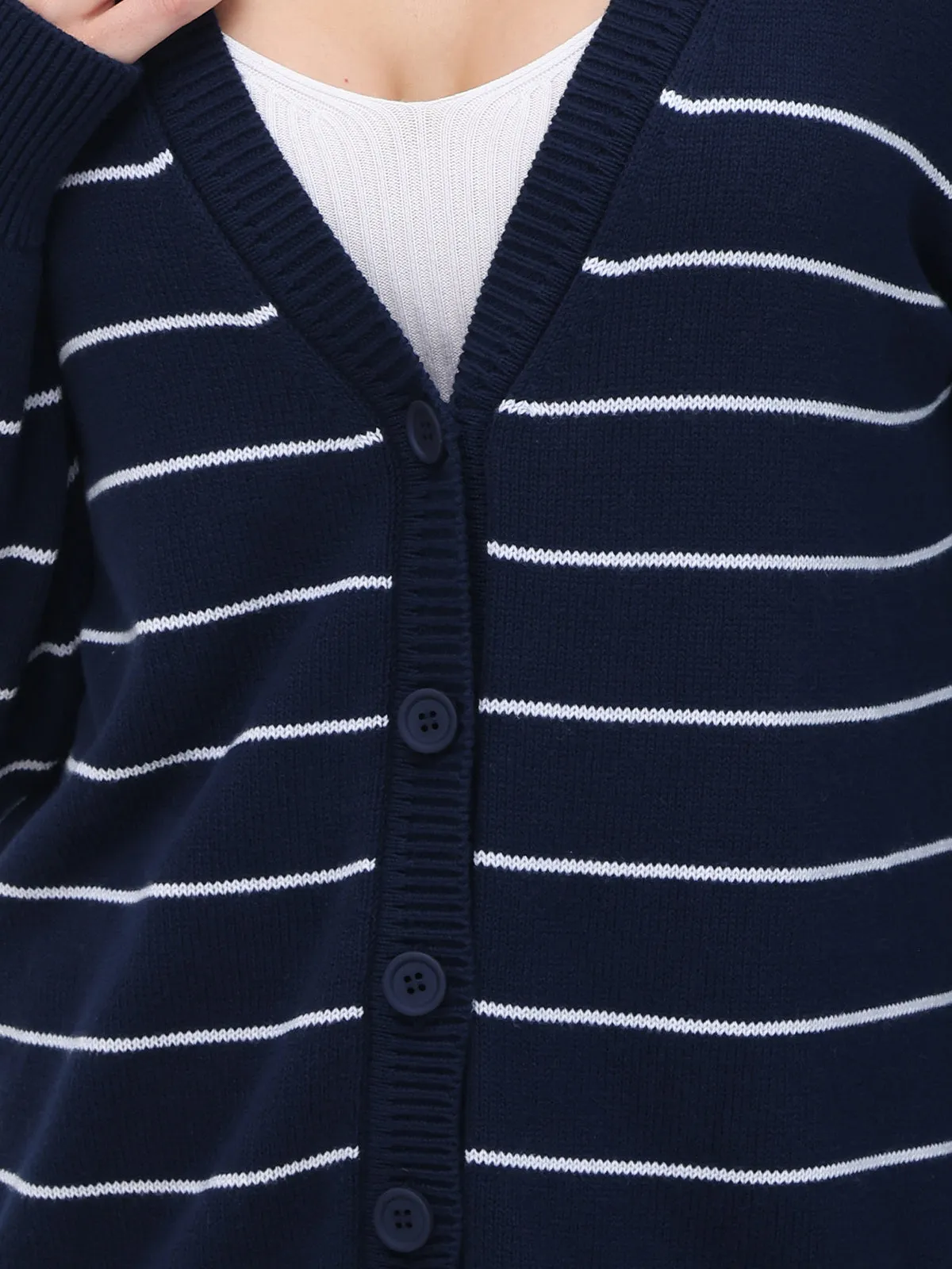 Sarah: Relaxed Stripe Cardigan sold by 525 America product image thumbnail 4