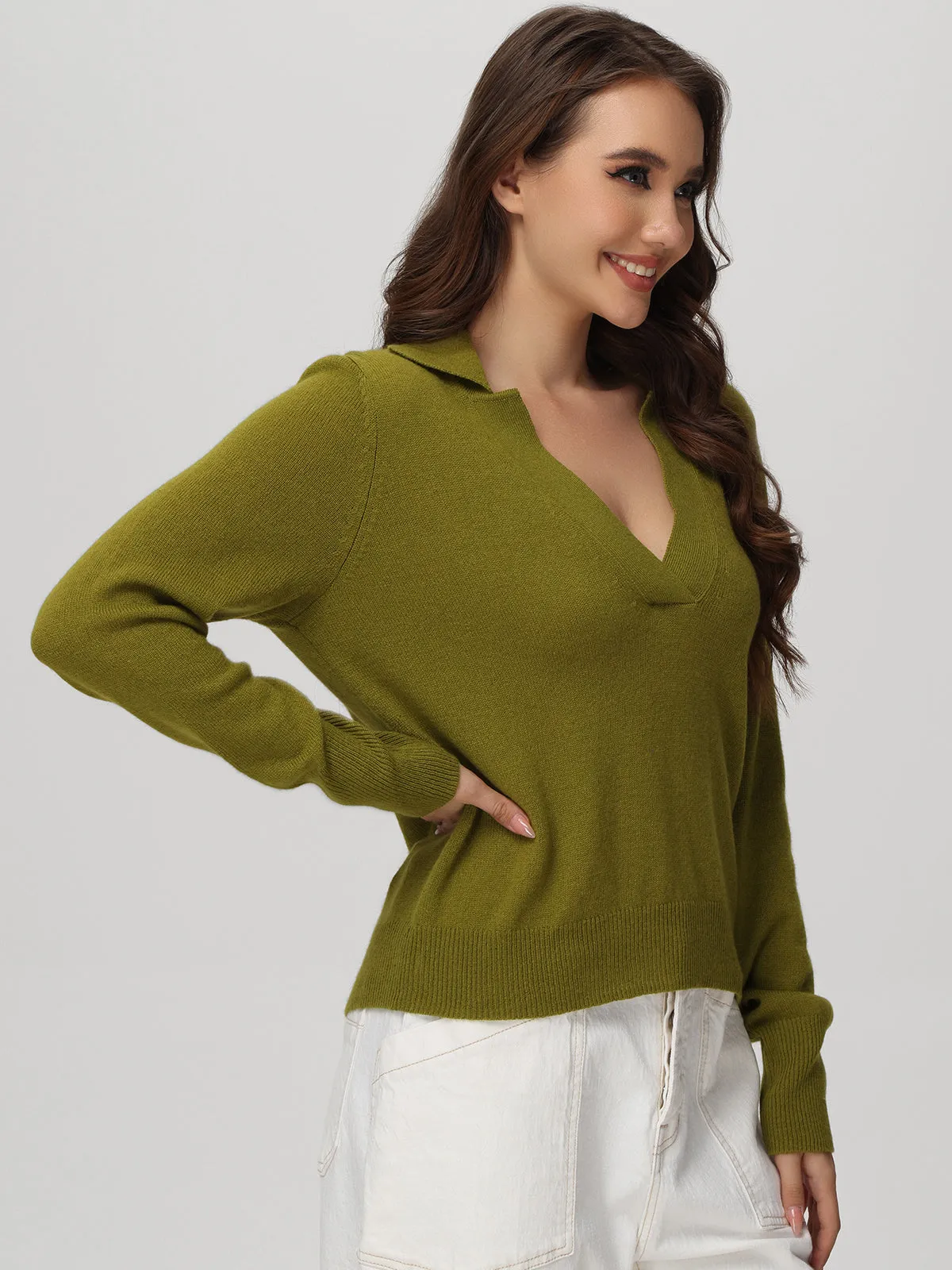Cashmere Polo Pullover sold by 525 America product image thumbnail 3