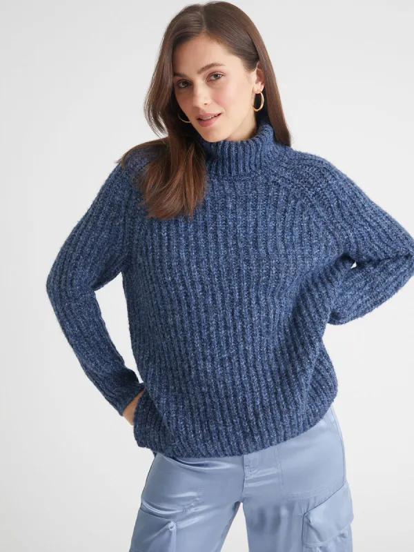 Stella: Cotton Shacker Turtleneck Sweater made by 525 America