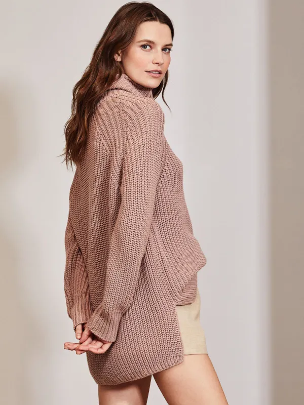 The Stella: 100% Cotton Shaker Turtleneck Sweater sold by 525 America