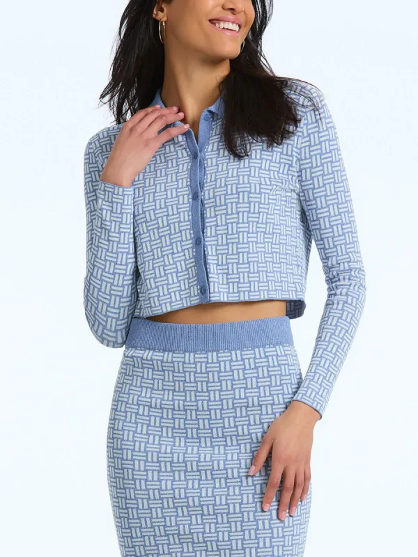 Sophia: Jacquard Collared Cardigan sold by 525 America