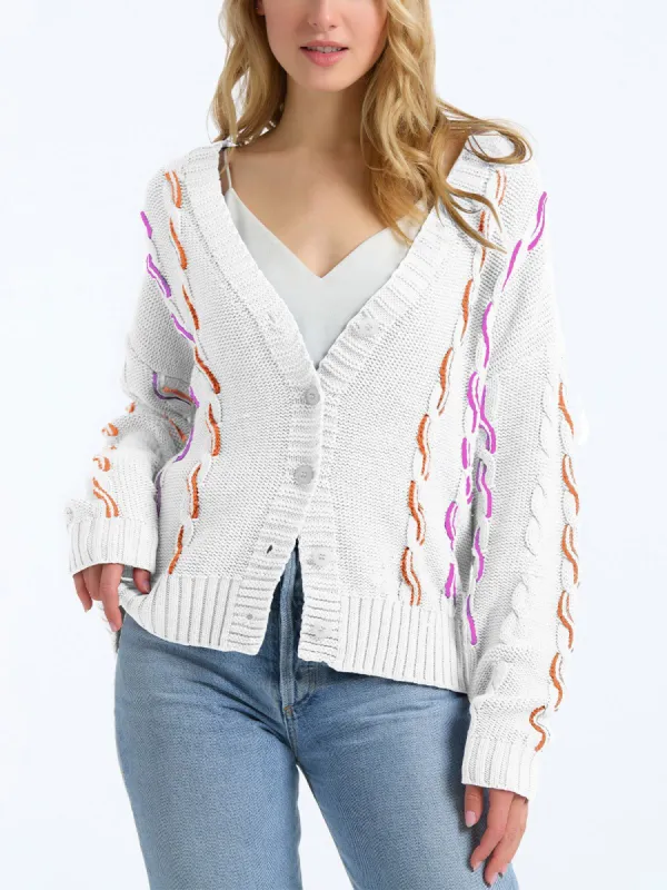 Color Cable Cardigan sold by 525 America