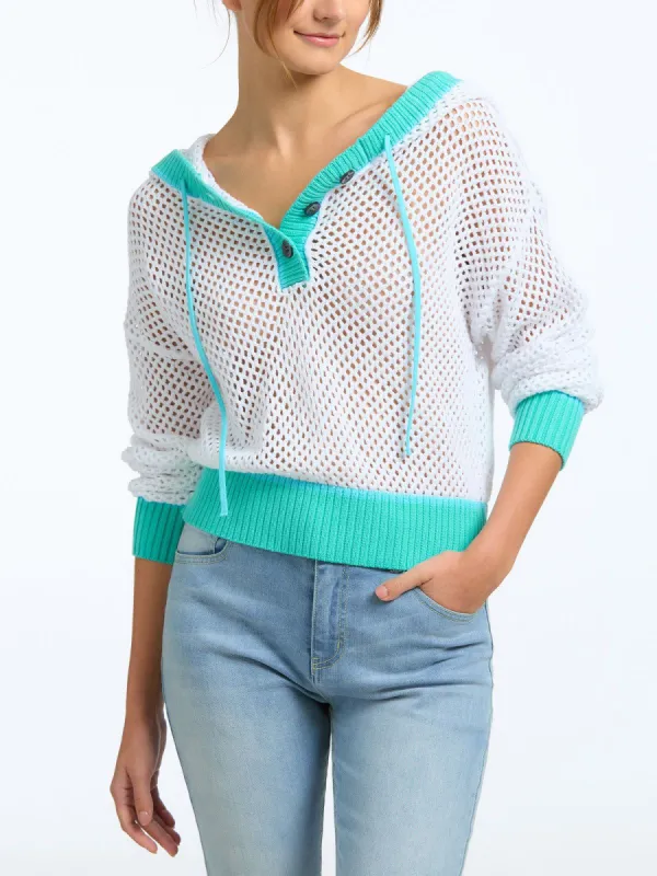 Crochet Colorblock Hoodie sold by 525 America