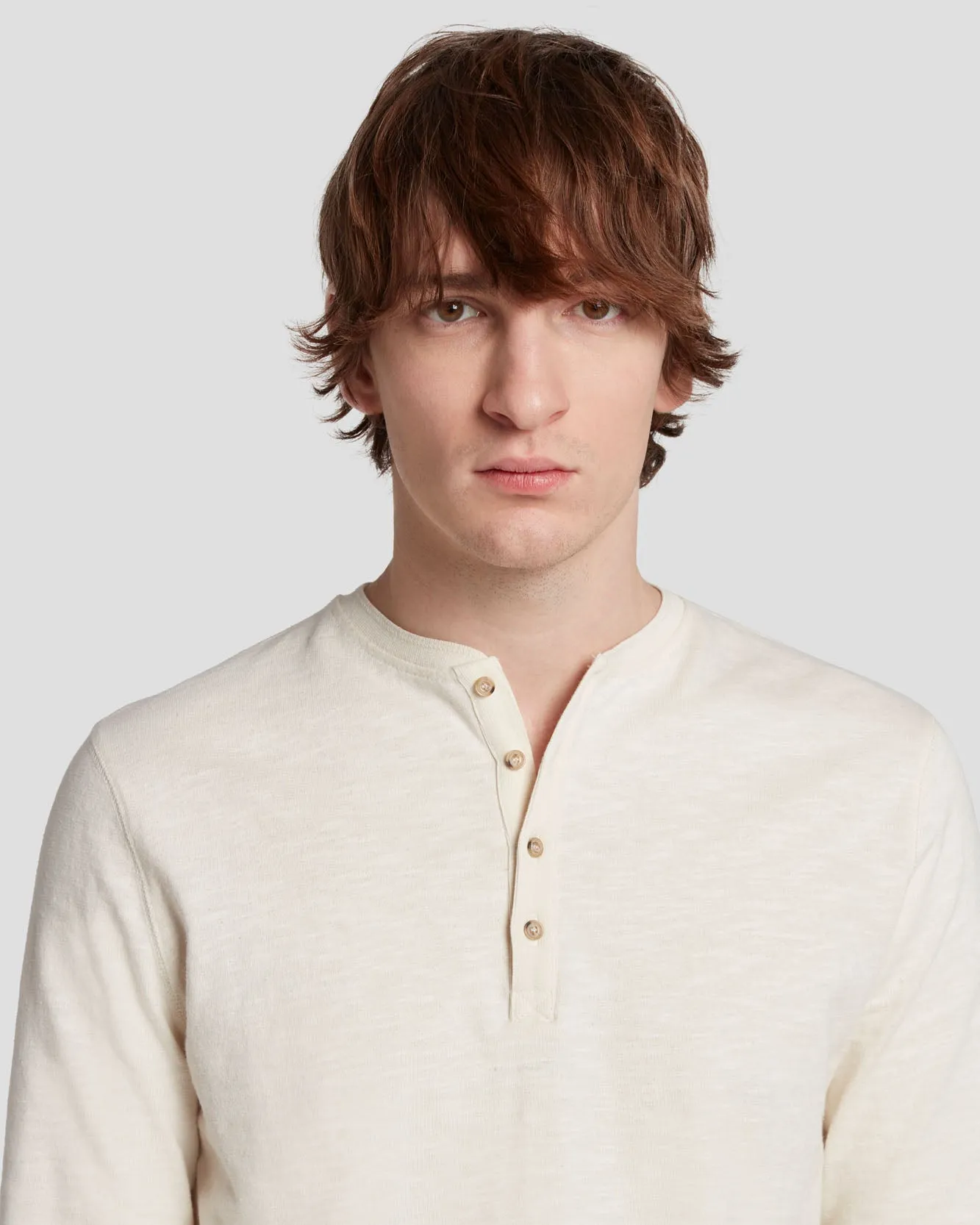 Long Sleeve Henley in Dover White sold by 7 For All Mankind product image thumbnail 2