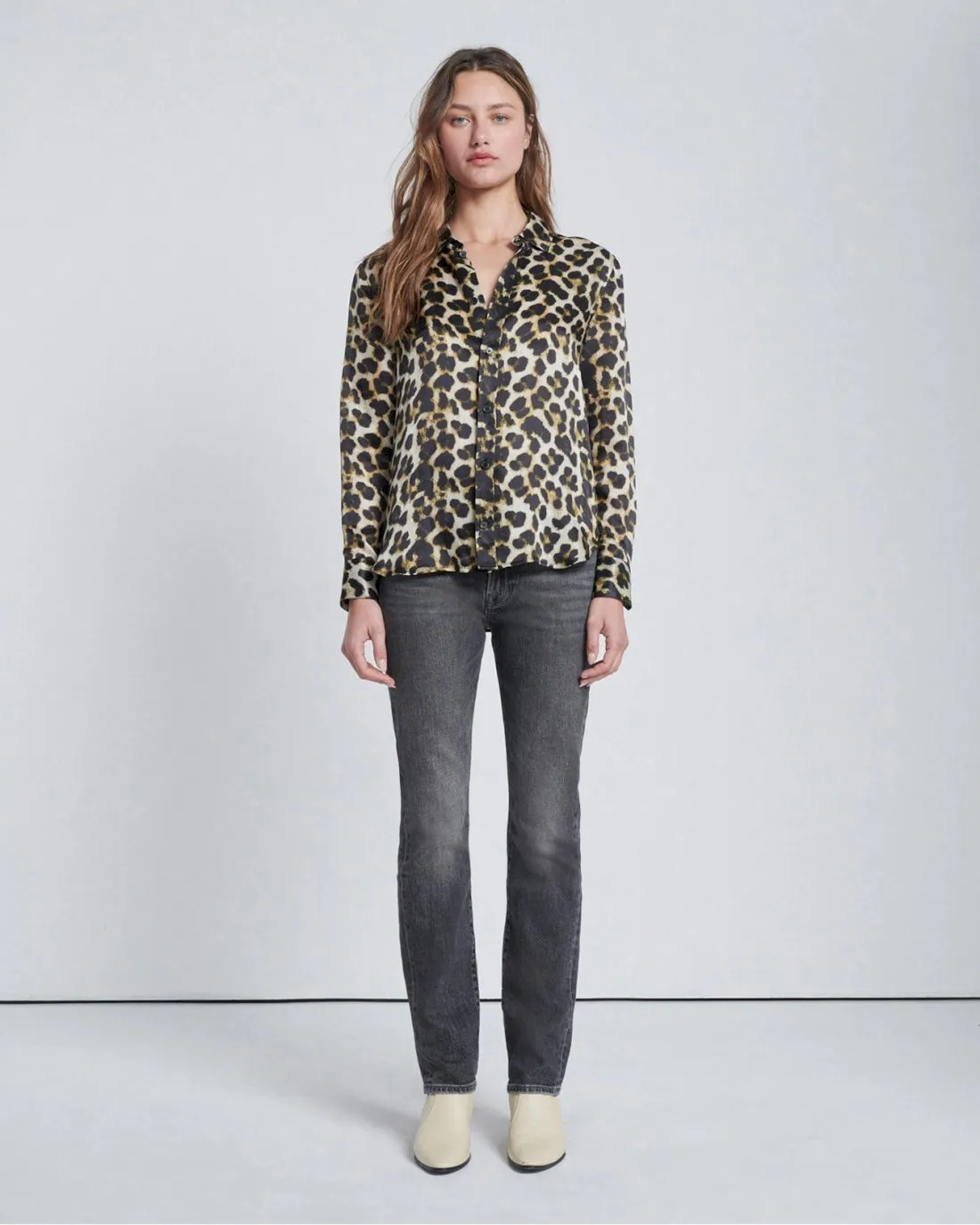 Silk Button-Up Shirt in Leopard sold by 7 For All Mankind product image thumbnail 2