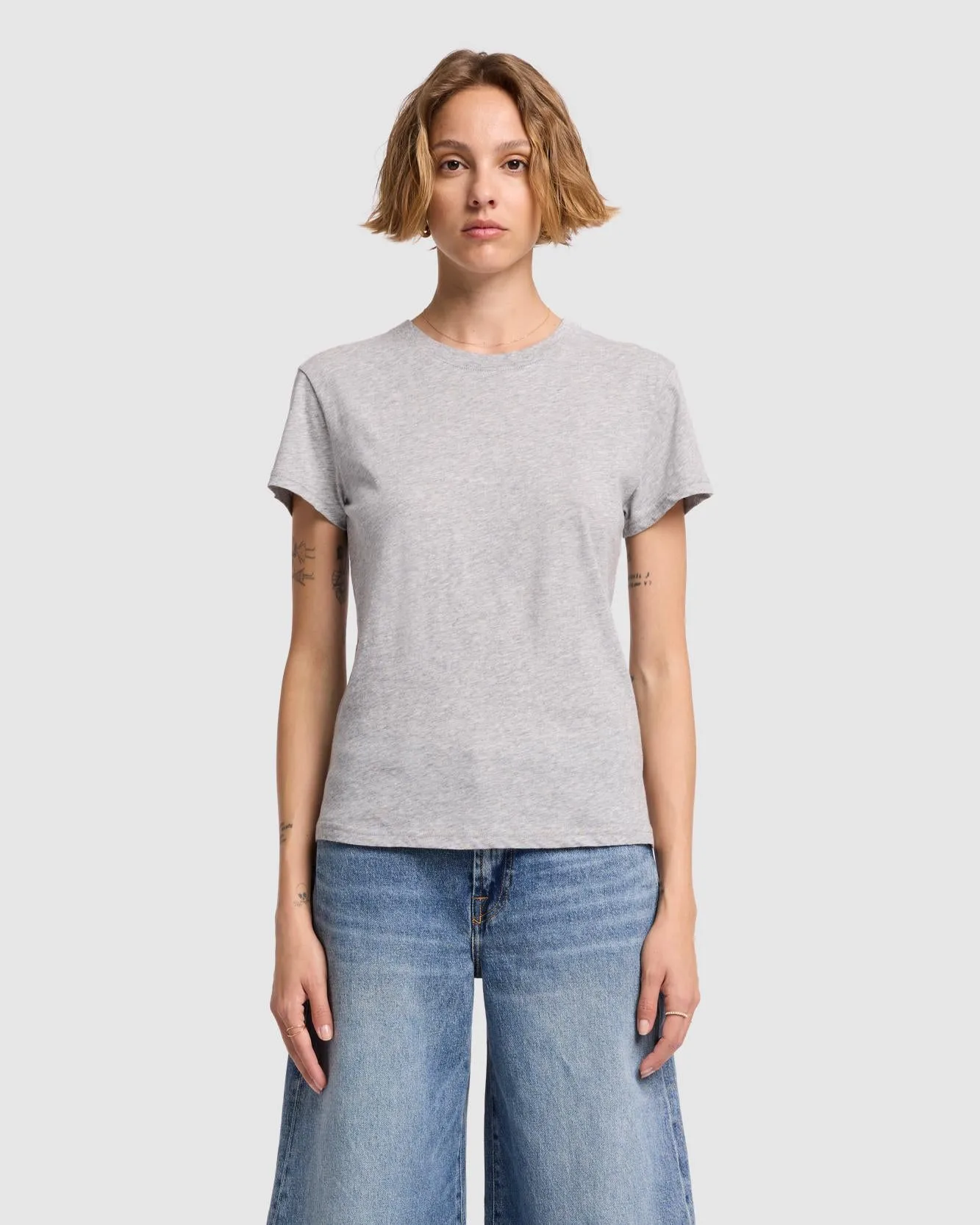 Basic Tee in Heather Grey sold by 7 For All Mankind