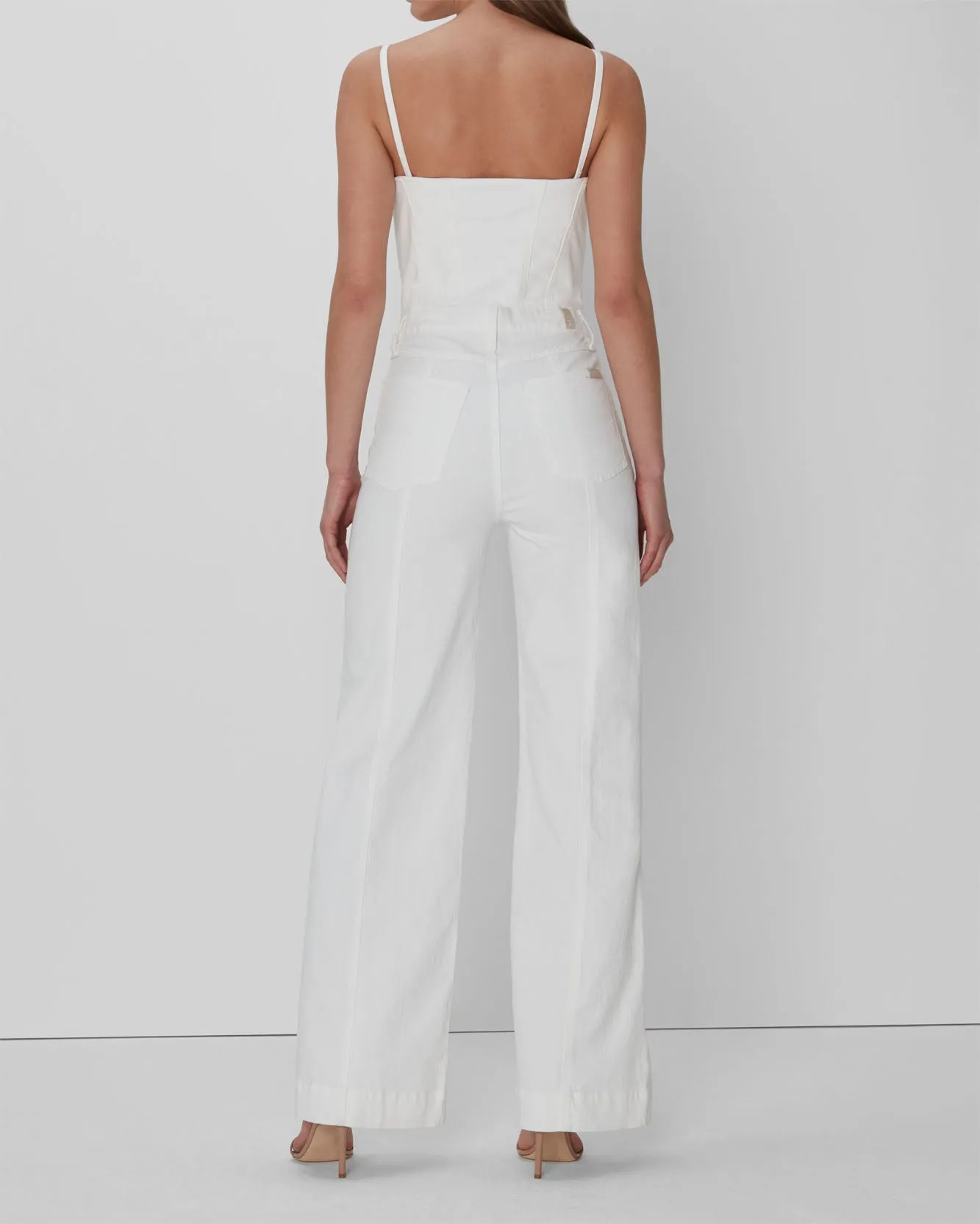 Bustier Jumpsuit In White sold by 7 For All Mankind product image thumbnail 3