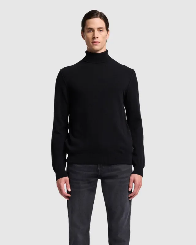 Cashmere Turtleneck in Black sold by 7 For All Mankind