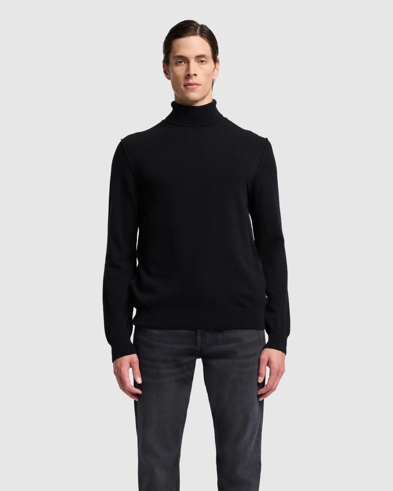 Cashmere Turtleneck in Black sold by 7 For All Mankind