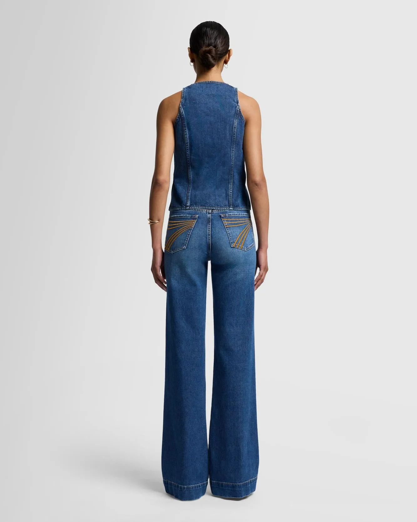 Fitted Denim Vest in Secretariat sold by 7 For All Mankind product image thumbnail 3