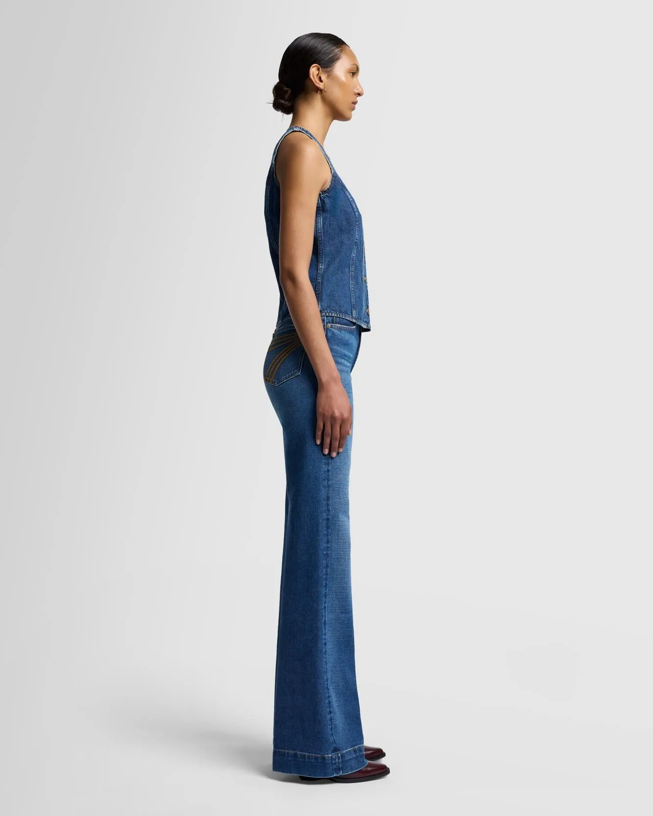 Fitted Denim Vest in Secretariat sold by 7 For All Mankind product image thumbnail 5