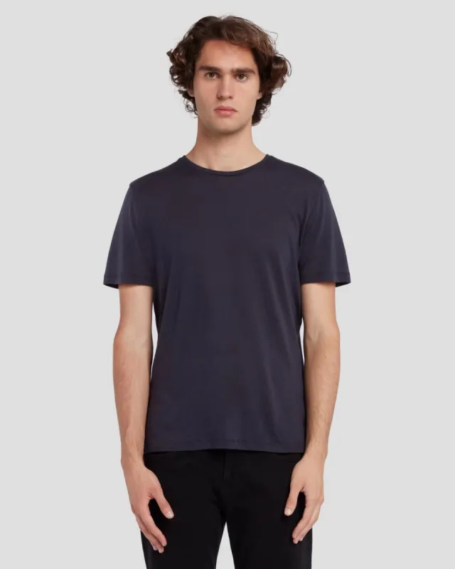 Cashmere Blend Tee in Navy sold by 7 For All Mankind