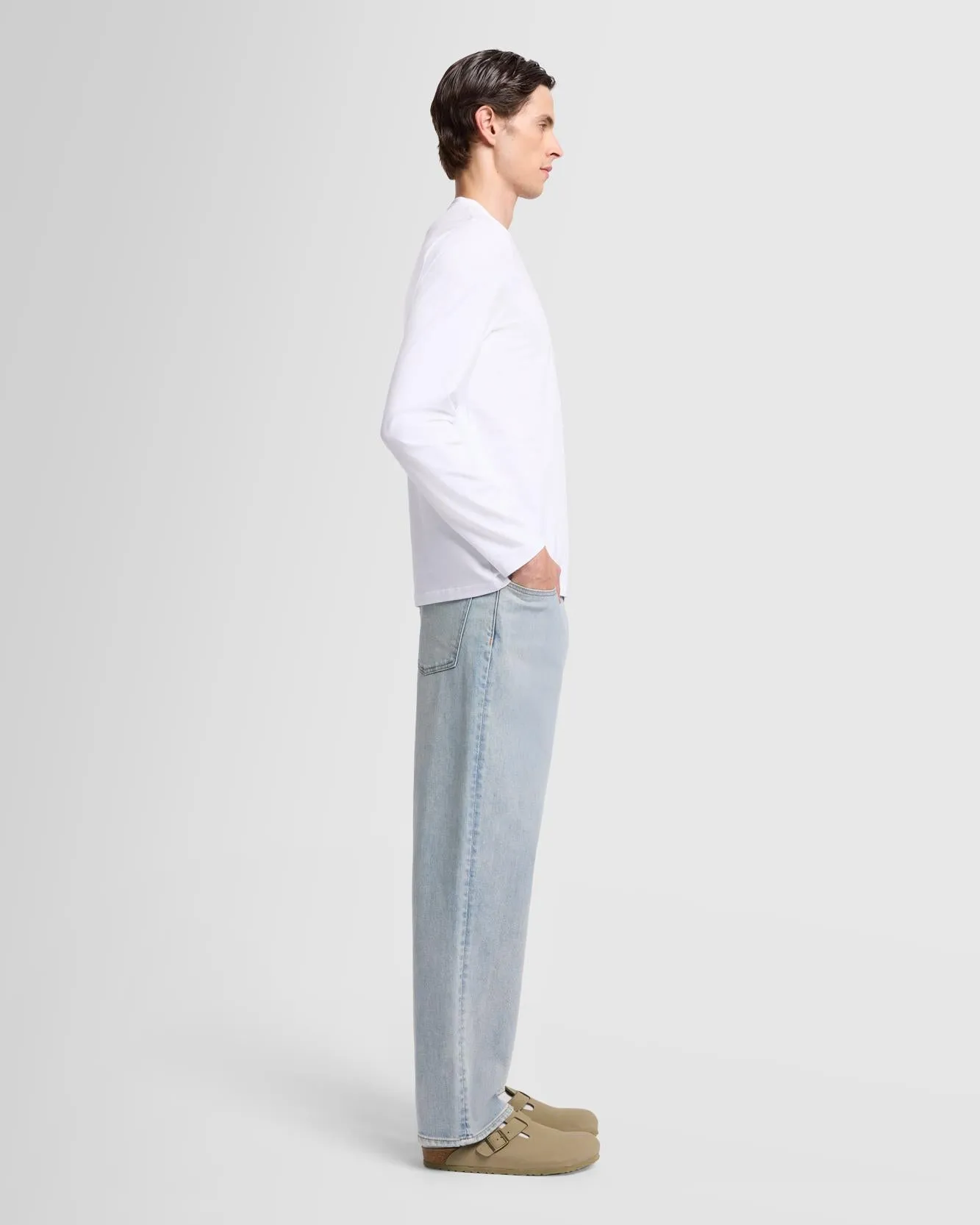 Luxe Performance Long Sleeve Tee in White sold by 7 For All Mankind product image thumbnail 5