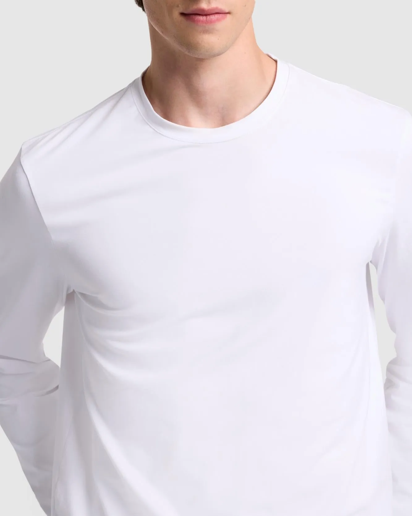 Luxe Performance Long Sleeve Tee in White sold by 7 For All Mankind product image thumbnail 3