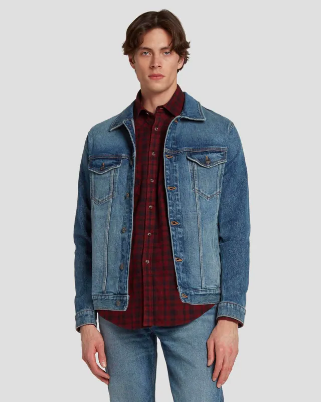 Perfect Trucker Jacket in Ramble sold by 7 For All Mankind