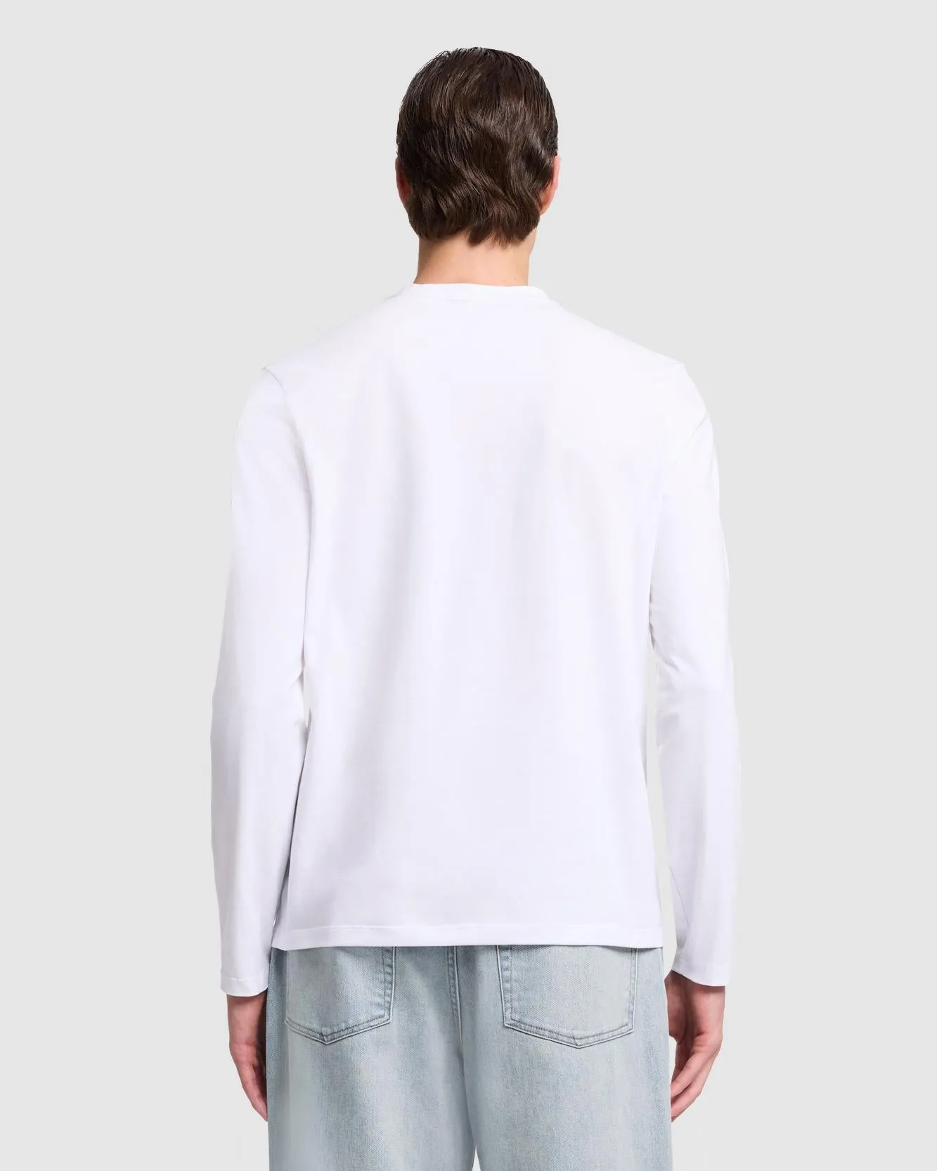 Luxe Performance Long Sleeve Tee in White sold by 7 For All Mankind product image thumbnail 4