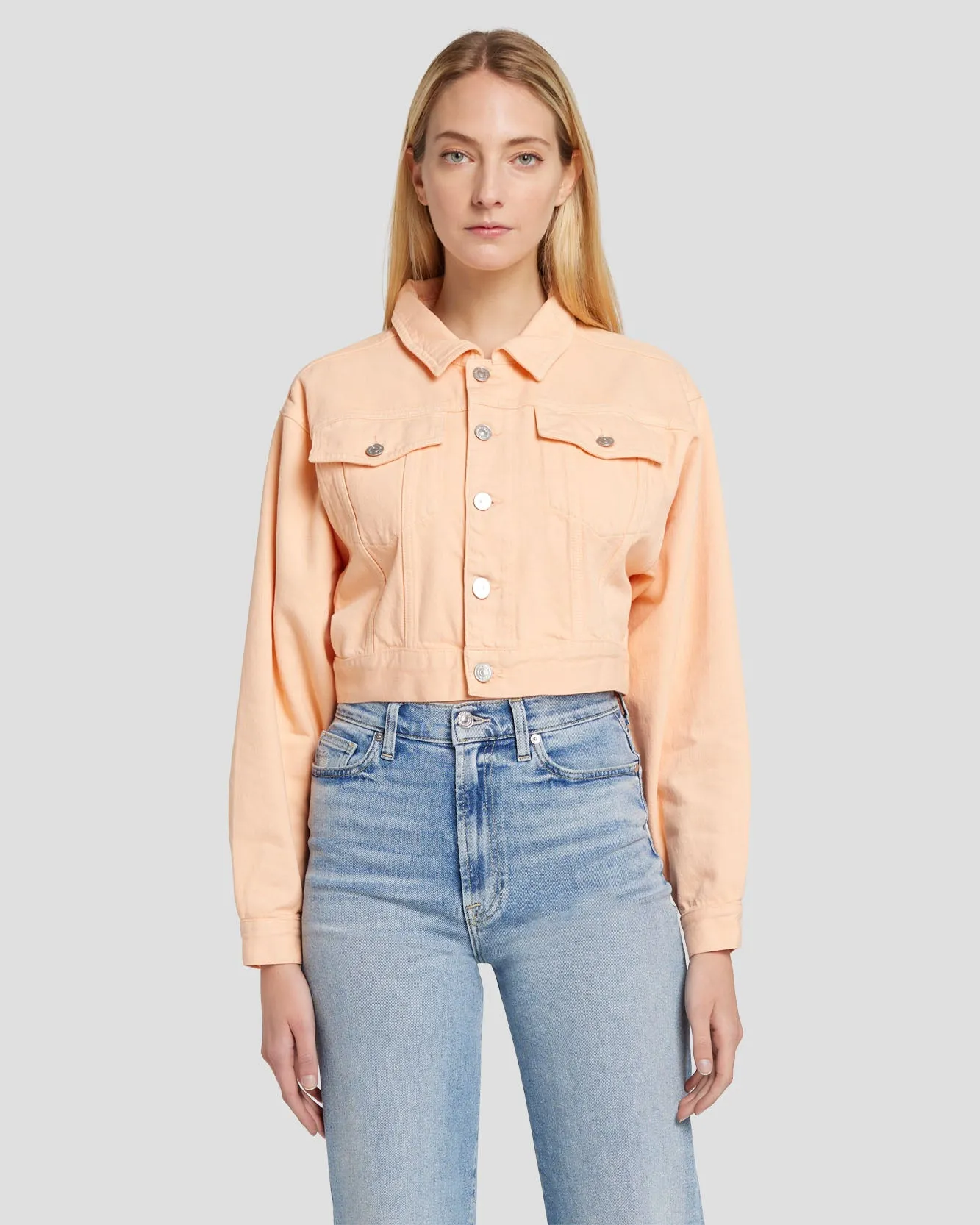 Cropped Trucker Jacket in Prairie Sunset sold by 7 For All Mankind product image thumbnail 3