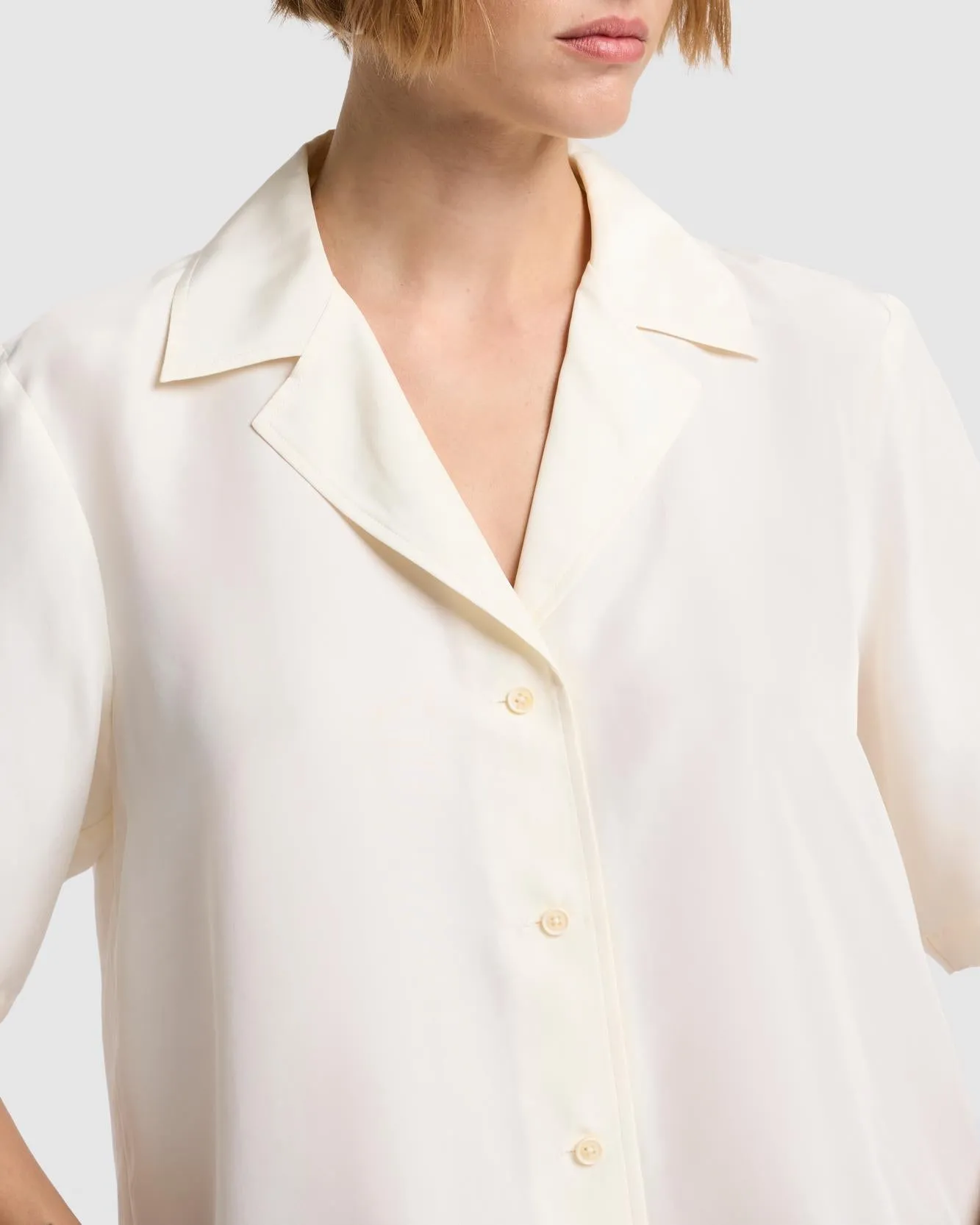 Silk Camp Shirt in Vintage White sold by 7 For All Mankind product image thumbnail 2