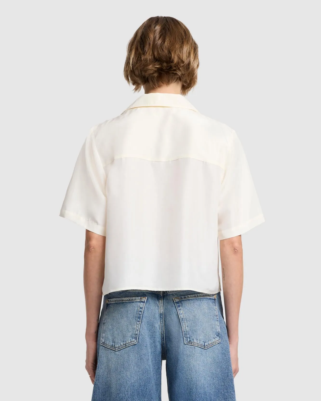 Silk Camp Shirt in Vintage White sold by 7 For All Mankind product image thumbnail 4