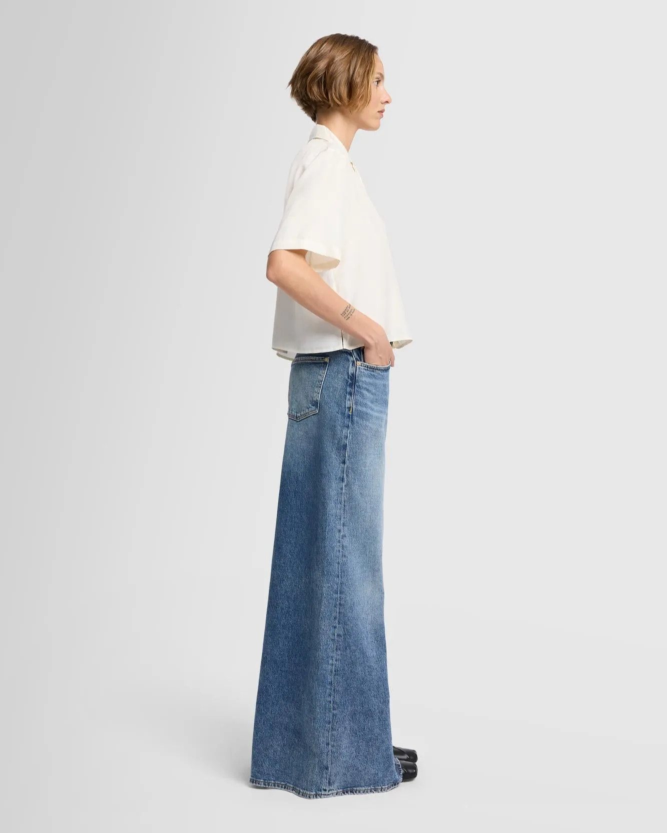 Silk Camp Shirt in Vintage White sold by 7 For All Mankind product image thumbnail 5