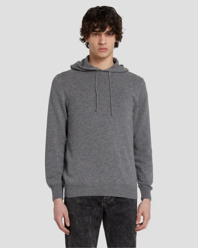 Cashmere Hoodie in Heather Grey sold by 7 For All Mankind