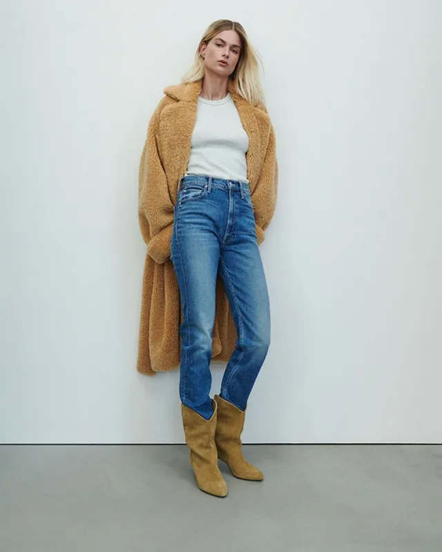 Shearling Belted Coat In Light Camel sold by 7 For All Mankind