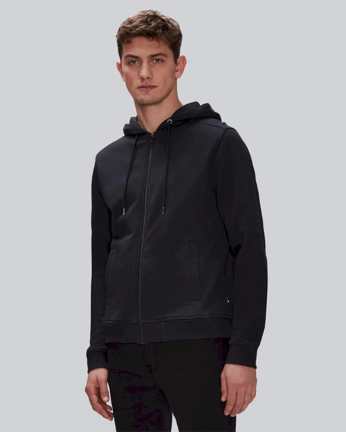 Essential Zip Front Hoodie in Navy sold by 7 For All Mankind