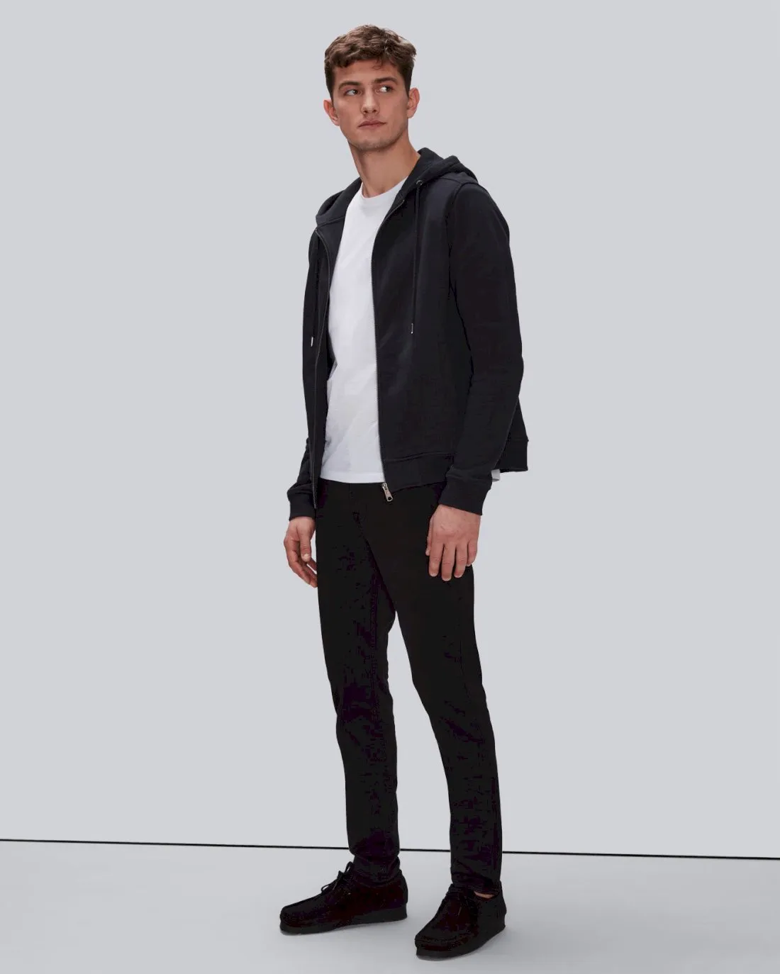 Essential Zip Front Hoodie in Navy sold by 7 For All Mankind product image thumbnail 2