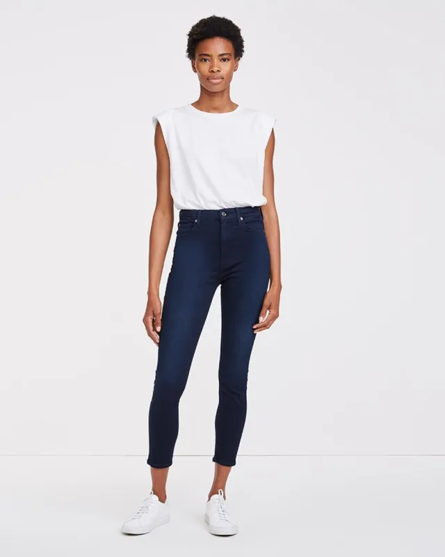 Slim Illusion High Waist Ankle Skinny in Twilight Blue sold by 7 For All Mankind