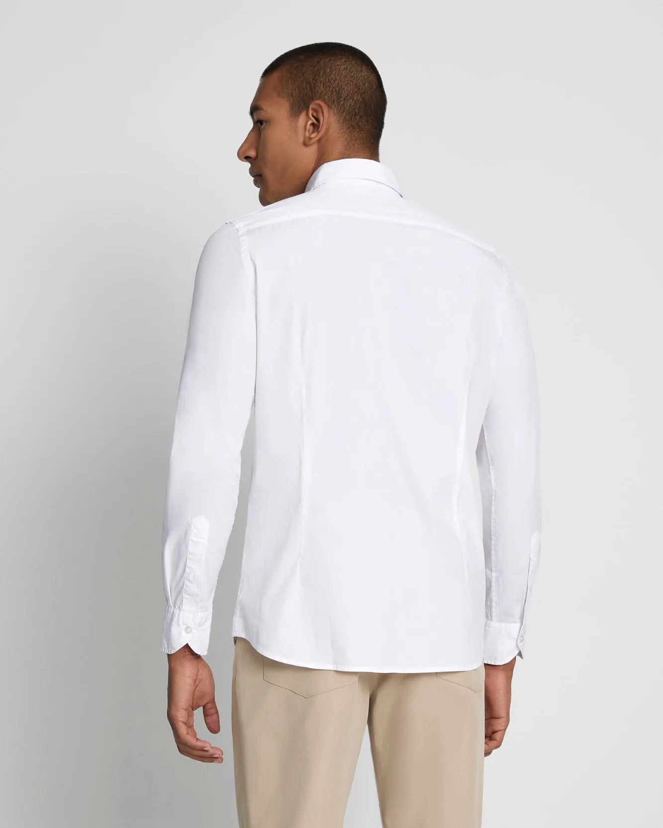 Long Sleeve Poplin Shirt in White sold by 7 For All Mankind product image thumbnail 4